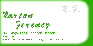 marton ferencz business card