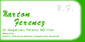 marton ferencz business card